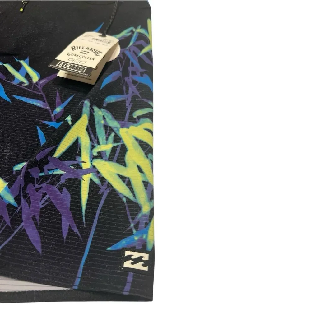Billabong Boardshorts Slim 30 Black Bamboo Print Surf Core Spring Swim